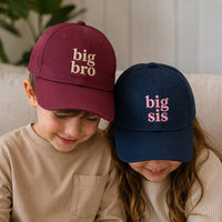 Personalized Big Bro Big Sis Embroidered Hat, Custom Sibling Reveal Cap, Matching Family Cap, New Baby Announcement, Family Matching Gift