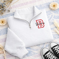 Personalized Team Embroidered Quarter Zip Sweatshirt, Custom School Mascot Pullover, Varsity Spirit Wear, Game Day Look, Custom Team Gift
