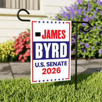 James Byrd For Wyoming Senate 2026 Garden Flag, Double Sided, 2026 Senate Flag, Elections Flag, Race Red White & Blue Flag
