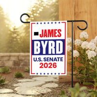 James Byrd For Wyoming Senate 2026 Garden Flag, Double Sided, 2026 Senate Flag, Elections Flag, Race Red White & Blue Flag