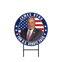 James Byrd For Wyoming Senate 2026 Yard Sign, Corrugated Plastic Senate Elections, Race Red White & Blue Yard Sign with Metal H-Stake