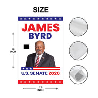 James Byrd For Wyoming Senate 2026 Garden Flag, Double Sided, 2026 Senate Flag, Elections Flag, Race Red White & Blue Flag