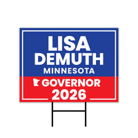 Lisa Demuth For Minnesota Governor 2026 Yard Sign, Corrugated Plastic Governor Elections Race Red White Blue Yard Sign with Metal H-Stake