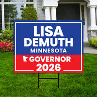 Lisa Demuth For Minnesota Governor 2026 Yard Sign, Corrugated Plastic Governor Elections Race Red White Blue Yard Sign with Metal H-Stake