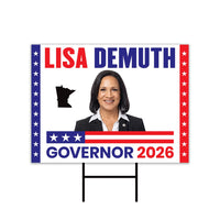 Lisa Demuth For Minnesota Governor 2026 Yard Sign, Corrugated Plastic Governor Elections Race Red White Blue Yard Sign with Metal H-Stake