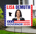 Lisa Demuth For Minnesota Governor 2026 Yard Sign, Corrugated Plastic Governor Elections Race Red White Blue Yard Sign with Metal H-Stake