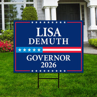 Lisa Demuth For Minnesota Governor 2026 Yard Sign, Corrugated Plastic Governor Elections Race Red White Blue Yard Sign with Metal H-Stake