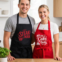 Custom Matching Apron for Couples, Personalized Cooking Apron, Husband Wife Kitchen Apron, Couple Kitchen Apron, Newlywed Wedding Gift