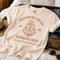 Personalized Halloween Cruise Shirt, Custom Family Vacation Tee, Spooky Pumpkin Anchor Design, Booze Cruise Shirt, Family Trip Gift 2026