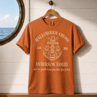 Personalized Halloween Cruise Shirt, Custom Family Vacation Tee, Spooky Pumpkin Anchor Design, Booze Cruise Shirt, Family Trip Gift 2026