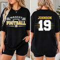 Personalized Football Mom Shirt, Custom Team Colors Mascot Tee, Player Name Number, Team Shirt, Sports Mom Gift, Front Back