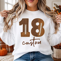 Personalized Football Mom Crewneck, Custom Sport Sweatshirt, Player Number Name Shirt, Game Day Mascot, Sports Mom Gift