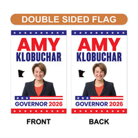 Amy Klobuchar For Minnesota Governor 2026 Garden Flag, Double Sided, 2026 Governor Flag, Elections Flag, Race Red White & Blue Flag