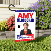 Amy Klobuchar For Minnesota Governor 2026 Garden Flag, Double Sided, 2026 Governor Flag, Elections Flag, Race Red White & Blue Flag