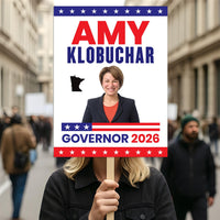 Amy Klobuchar For Minnesota Governor 2026 Election Sign, Political Campaign Sign, Democratic party, Governor Election 2026 Race Poster Sign