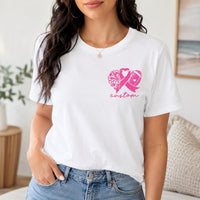 Personalized Pink Out Football Shirt, Custom Tackle Cancer Tee, Breast Cancer Awareness Shirt, Team Tee, Custom Team Gift, Front Back