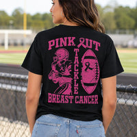 Personalized Pink Out Football Shirt, Custom Tackle Cancer Tee, Breast Cancer Awareness Shirt, Team Tee, Custom Team Gift, Front Back
