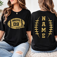 Personalized Football Mom Shirt, Custom Team Name and Number Tee, Football T-Shirt, Game Day Spirit Wear, Sports Mom Gift, Front Back