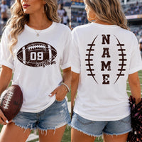 Personalized Football Mom Shirt, Custom Team Name and Number Tee, Football T-Shirt, Game Day Spirit Wear, Sports Mom Gift, Front Back