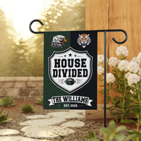 Personalized House Divided Garden Flag, 12x18 Double Sided Outdoor Decor, Team Rivalry Yard Flag, Football Family Decor, Rivalry Gift