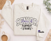 Personalized Senior 2027 Sweatshirt, Custom Class of 27 Crewneck, Coquette Bow Graduation Crewneck, Class of 2027 Gift, Senior Gift