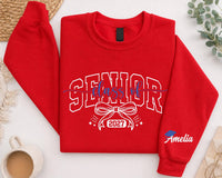Personalized Senior 2027 Sweatshirt, Custom Class of 27 Crewneck, Coquette Bow Graduation Crewneck, Class of 2027 Gift, Senior Gift