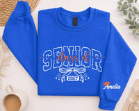 Personalized Senior 2027 Sweatshirt, Custom Class of 27 Crewneck, Coquette Bow Graduation Crewneck, Class of 2027 Gift, Senior Gift