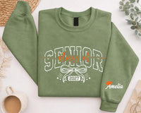 Personalized Senior 2027 Sweatshirt, Custom Class of 27 Crewneck, Coquette Bow Graduation Crewneck, Class of 2027 Gift, Senior Gift