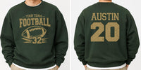 Personalized Football Shirt, Custom Team Mascot Name Number Sweatshirt, Front Back Player Jersey Design, Game Day Fan Shirt, Team Gift