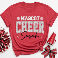 Personalized Glitter School Mascot Sweatshirt, Custom Cheer Name Tee, Sparkle Game Day Team Shirt, Cheerleader Spirit Wear, Custom Team Gift