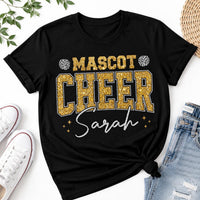 Personalized Glitter School Mascot Sweatshirt, Custom Cheer Name Tee, Sparkle Game Day Team Shirt, Cheerleader Spirit Wear, Custom Team Gift