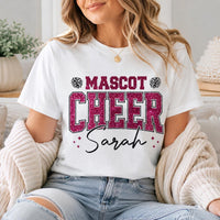 Personalized Glitter School Mascot Sweatshirt, Custom Cheer Name Tee, Sparkle Game Day Team Shirt, Cheerleader Spirit Wear, Custom Team Gift