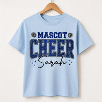 Personalized Glitter School Mascot Shirt, Custom Cheer Name Tee, Sparkle Game Day Team Shirt, Cheerleader Spirit Wear, Custom Team Gift