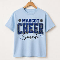 Personalized Glitter School Mascot Shirt, Custom Cheer Name Tee, Sparkle Game Day Team Shirt, Cheerleader Spirit Wear, Custom Team Gift