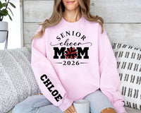 Personalized Senior Cheer Mom Sweatshirt, Team Mom Crewneck, Custom Cheerleader Name Sleeve, Senior Night & Homecoming, Custom Team Gift