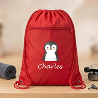 Personalized Animal Drawstring Backpack, Custom Name Kids Cinch Bag, School Activity Bag, Student Personalized Bag, Back to School Gift