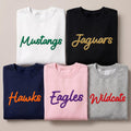 Custom Puff Print Mascot Sweatshirt, Personalized Team Name Shirt, Raised 3D School Spirit Hoodie, Sports Game Day Tee, Team Mom Gift