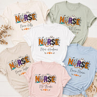 Personalized Halloween Nurse Tee, Custom Name Nursing Shirt, Spooky Season RN Top, Cute Healthcare Fall Shirt, Nurse Appreciation Gift