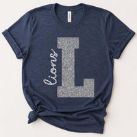 Personalized Glitter Varsity Letter Shirt, Custom Team Name Tee, School Mascot Spirit Shirt, Game Day Initial Top, Custom Team Gift