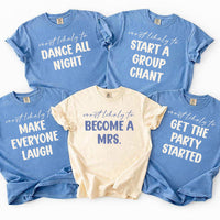 Custom Most Likely To Bachelorette Party Shirts, Funny Bride Squad Matching Tees, Bridal Party Tee, Girls Trip Weekend, Bachelorette Gift