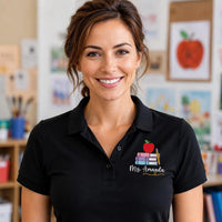 Custom Embroidered Polo Shirt for Teachers and Staff, Personalized Polo Shirts for Teacher Gift, Back to School, Teacher Appreciation