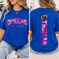 Personalized Metallic Football Shirt, Custom Team Name Tee, Real Metallic Front Back Design, Sparkle Game Day Outfit, Football Mom Gift