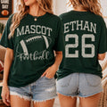 Personalized Football Mascot Shirt, Custom Player Name Number Tee, Team Tee, Game Day Football Apparel, Custom Team Gift, Front Back