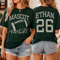 Personalized Football Mascot Shirt, Custom Player Name Number Tee, Team Tee, Game Day Football Apparel, Custom Team Gift, Front Back