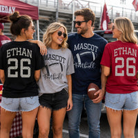 Personalized Football Mascot Shirt, Custom Player Name Number Tee, Team Tee, Game Day Football Apparel, Custom Team Gift, Front Back