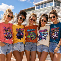 Personalized School Mascot Spirit Shirt, Custom Team Name Tee, Cool Neon Sunglasses Graphic, Game Day Fan Outfit, Gift for Athlete