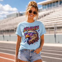 Personalized School Mascot Spirit Shirt, Custom Team Name Tee, Cool Neon Sunglasses Graphic, Game Day Fan Outfit, Gift for Athlete