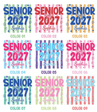 Senior 2027 Tote Bag, Custom Name Graduation Canvas Tote, Coquette Senior Girl Bag, Statement Tote Bag, Class of 2027 Gift for Her