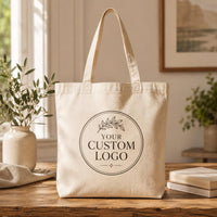 Custom Logo Tote Bag, Personalized Small Business Canvas Tote, Branded Company Shopping Bag, Reusable Grocery Tote, Reusable Bag Gift