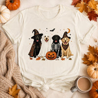 Custom Halloween Labrador Retriever Shirt, Personalized Dog Breed Tee, Spooky Ghost Lab Mom Tee, Pumpkin Pet Lover Outfit, Dog Mom Gift